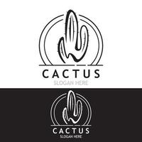 wijnoogst cactus boom fabriek logo natuur ontwerp, woestijn fabriek vector illustratie