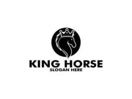 koning of koningin paard met kroon elegant logo symbool vector, paard logo vector