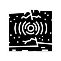 tektonisch aardbeving ramp glyph icoon vector illustratie