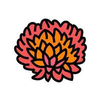 chrysant bloesem voorjaar kleur icoon vector illustratie