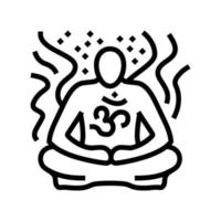 transcendentaal meditatie yoga lijn icoon vector illustratie