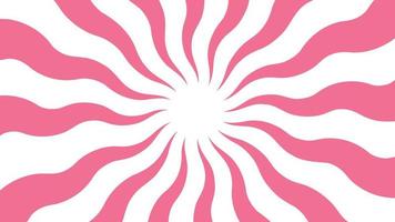retro stijl banier van zon barsten met radiaal stralen in zacht roze pastel kleur spiraal, kolken strepen. wijnoogst stijl abstract zomer achtergrond vector illustratie