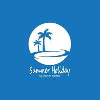 palm bomen zomer vakantie logo ontwerp vector sjabloon illustratie