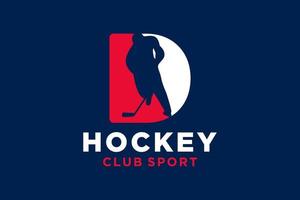 vector initialen brief d met hockey creatief meetkundig modern logo ontwerp.