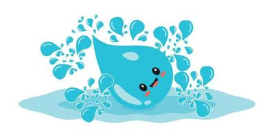 blauw grappig water druppels. wereld water dag. vector