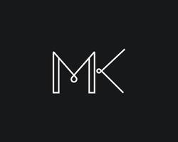 creatief brief mk logo ontwerp vector sjabloon