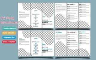 minimale zakelijke driebladige zakelijke brochure ontwerpsjabloon, boekje, a4-brochure, jaarverslag, projectvoorstel, productcatalogus vector