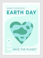 ecologie poster voor aarde dag en milieu bescherming. vector illustratie van hartvormig planeet. banier en tekst ontwerp.