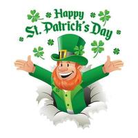 gelukkig elf van Ierse folklore groet gelukkig st. Patrick dag vector