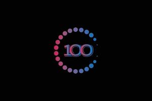 100 aantal en brief eerste logo ontwerp sjabloon vector illustratie.
