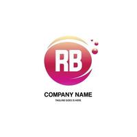 rb eerste logo met kleurrijk cirkel sjabloon vector