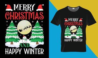 Kerstmis typografie vector t overhemd ontwerp, vrolijk Kerstmis en gelukkig winter