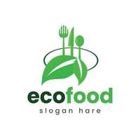groen kleur eco voedsel logo ontwerp vector sjabloon.