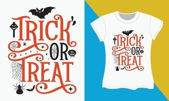 halloween t-shirt SVG besnoeiing bestanden ontwerp, truc of traktatie vector