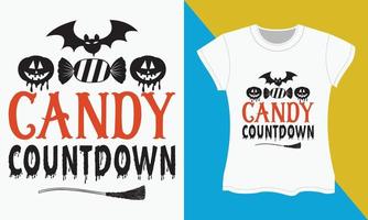 halloween typografie t-shirt ontwerp, snoep countdown vector