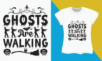 halloween SVG besnoeiing bestanden t-shirt ontwerp, geesten zijn wandelen vector