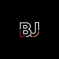 abstract brief bj logo ontwerp met lijn verbinding voor technologie en digitaal bedrijf bedrijf. vector