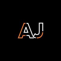abstract brief aj logo ontwerp met lijn verbinding voor technologie en digitaal bedrijf bedrijf. vector