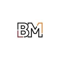 abstract brief bm logo ontwerp met lijn verbinding voor technologie en digitaal bedrijf bedrijf. vector