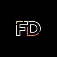 abstract brief fd logo ontwerp met lijn verbinding voor technologie en digitaal bedrijf bedrijf. vector