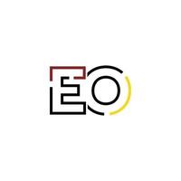 abstract brief eo logo ontwerp met lijn verbinding voor technologie en digitaal bedrijf bedrijf. vector