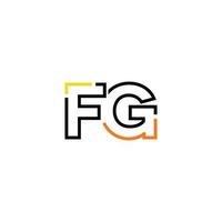 abstract brief fg logo ontwerp met lijn verbinding voor technologie en digitaal bedrijf bedrijf. vector