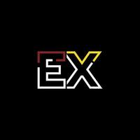 abstract brief ex logo ontwerp met lijn verbinding voor technologie en digitaal bedrijf bedrijf. vector