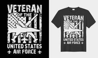 veteraan van de Verenigde staten lucht dwingen typogarphy vector t-shirt ontwerp