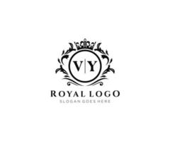 eerste vy brief luxueus merk logo sjabloon, voor restaurant, royalty, boetiek, cafe, hotel, heraldisch, sieraden, mode en andere vector illustratie.