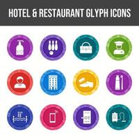 mooi hotel en restaurant vector icoon reeks