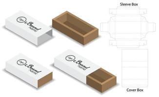 doos verpakking gestanst sjabloonontwerp. 3D-model vector