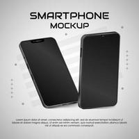 3d grijs mobiel telefoon mockup vector