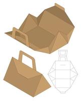 doos verpakking gestanst sjabloonontwerp. 3D-model vector