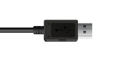 zwarte usb-verbindingskabel op een witte achtergrond vector