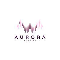 Aurora logo, licht Golf vector, natuur landschap ontwerp, Product merk sjabloon illustratie icoon vector