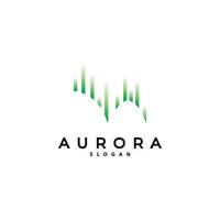 Aurora logo, licht Golf vector, natuur landschap ontwerp, Product merk sjabloon illustratie icoon vector