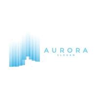 Aurora logo, licht Golf vector, natuur landschap ontwerp, Product merk sjabloon illustratie icoon vector