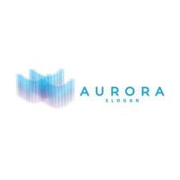 Aurora logo, licht Golf vector, natuur landschap ontwerp, Product merk sjabloon illustratie icoon vector