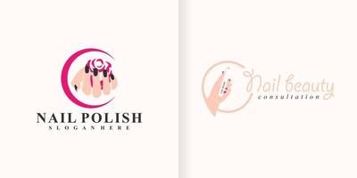 schoonheid nagel salon logo illustratie verzameling vector