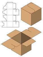 doos verpakking gestanst sjabloonontwerp. 3D-model vector