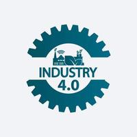 industrie 4.0 pictogram, logo fabriek, technologie concept. vector illustratie