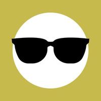 zonnebril zwart pictogram op gele background.vector afbeelding vector