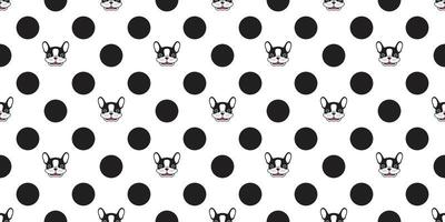 hond naadloos patroon vector Frans bulldog polka punt geïsoleerd behang achtergrond