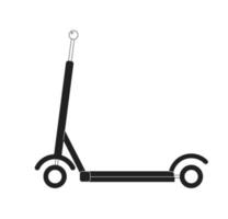 elektrisch scooter voor volwassenen, kinderen monochromatisch vlak vector voorwerp. vouwen e-scooter voor rijden. bewerkbare dun lijn icoon Aan wit. gemakkelijk bw tekenfilm plek beeld voor web grafisch ontwerp, animatie