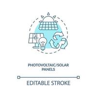 fotovoltaïsche en zonnepanelen concept pictogram vector