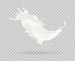 melk Jet, melkachtig plons, vector realistisch vloeistof wit plons Aan geïsoleerd achtergrond. 3d illustratie.