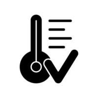 comfortabele kamertemperatuur zwarte glyph pictogram vector