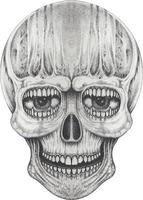 kunst surrealistische schedel. hand- tekening en maken grafisch vector. vector