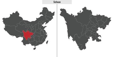 kaart provincie van China vector