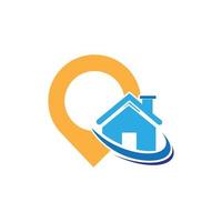 een huis plaats logo, huis plaats, pin huis logo vector